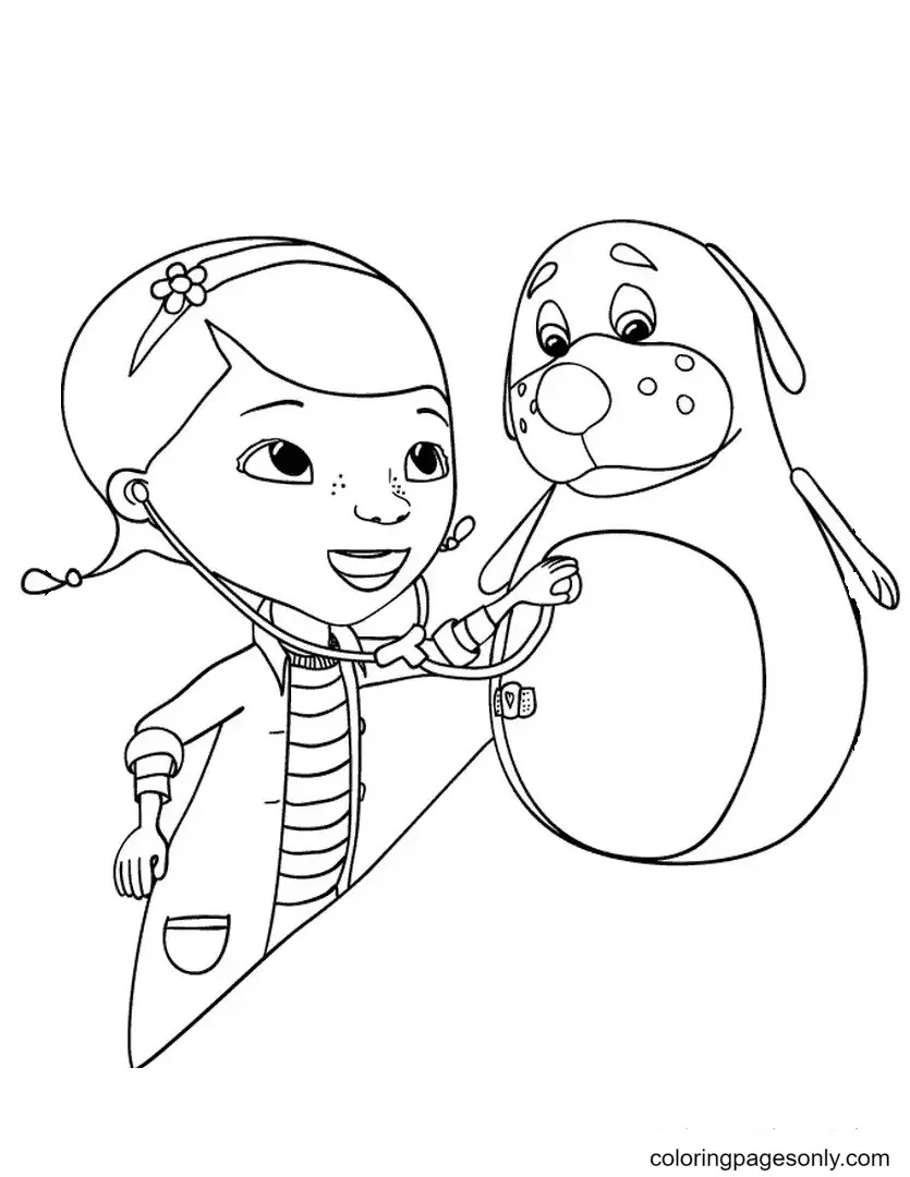 Çocuklar İçin Doktor Mcstuffins Boyama Sayfaları 