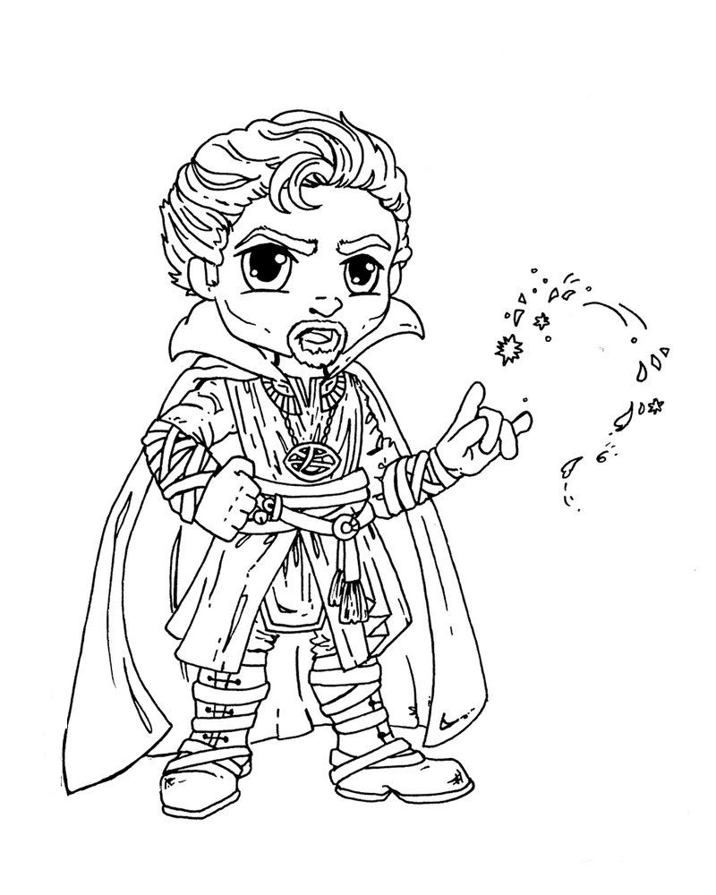 Çocuklar İçin Doktor Strange Boyama Sayfaları 