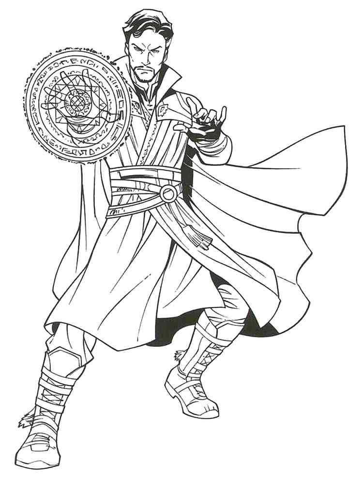Çocuklar İçin Doktor Strange Boyama Sayfaları 