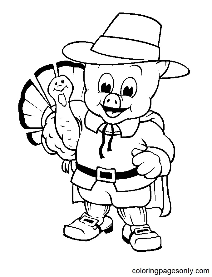 Çocuklar İçin Domuz Wiggly Boyama Sayfaları 