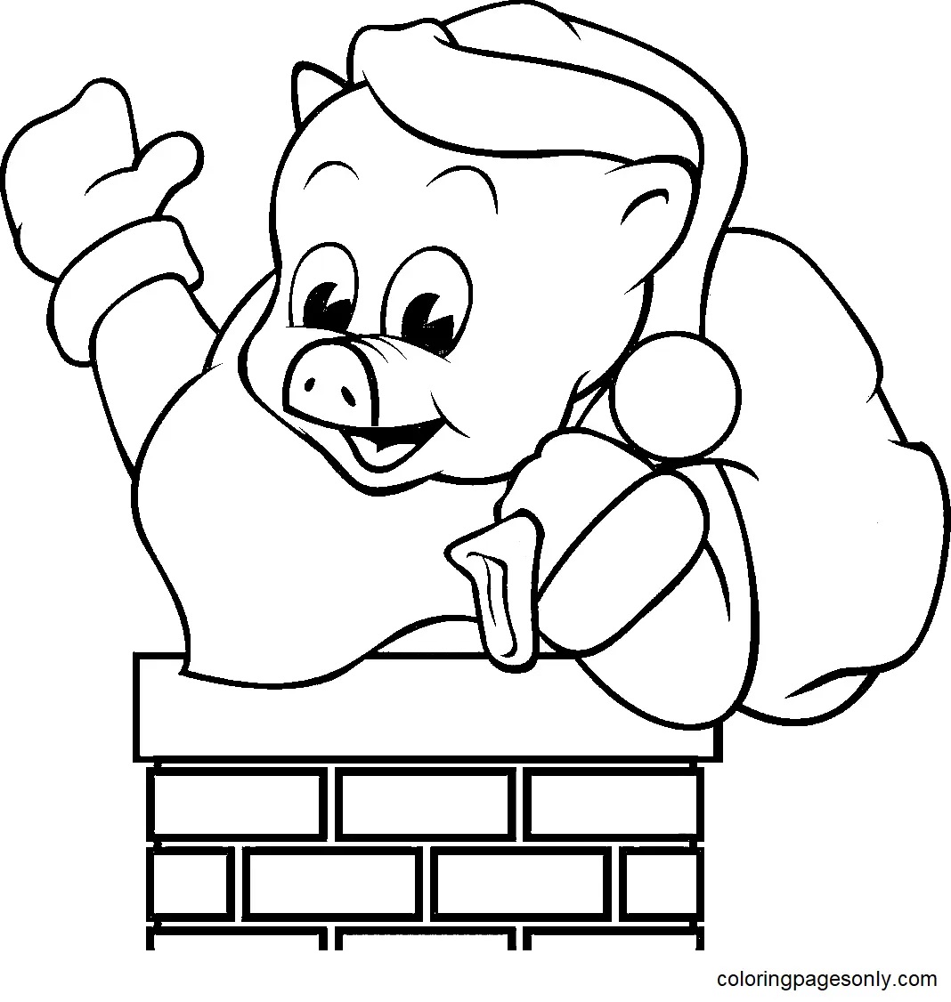 Çocuklar İçin Domuz Wiggly Boyama Sayfaları 