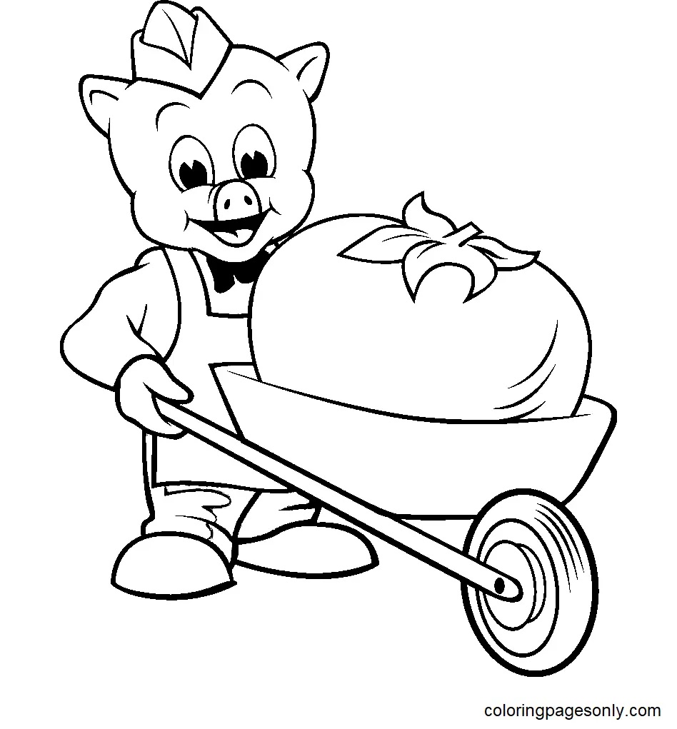 Çocuklar İçin Domuz Wiggly Boyama Sayfaları 