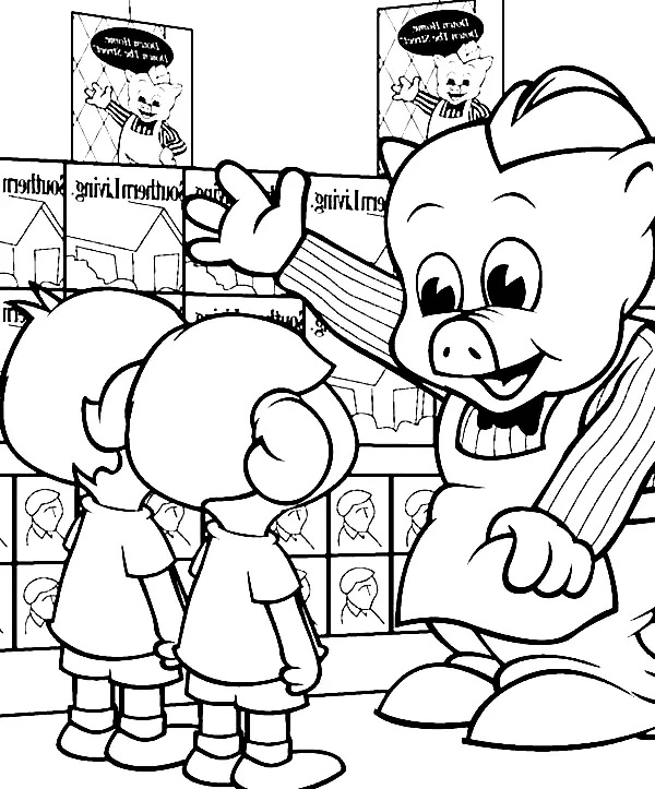 Çocuklar İçin Domuz Wiggly Boyama Sayfaları 