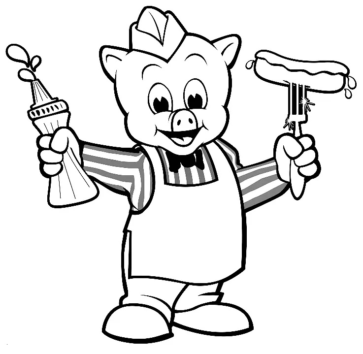 Çocuklar İçin Domuz Wiggly Boyama Sayfaları 