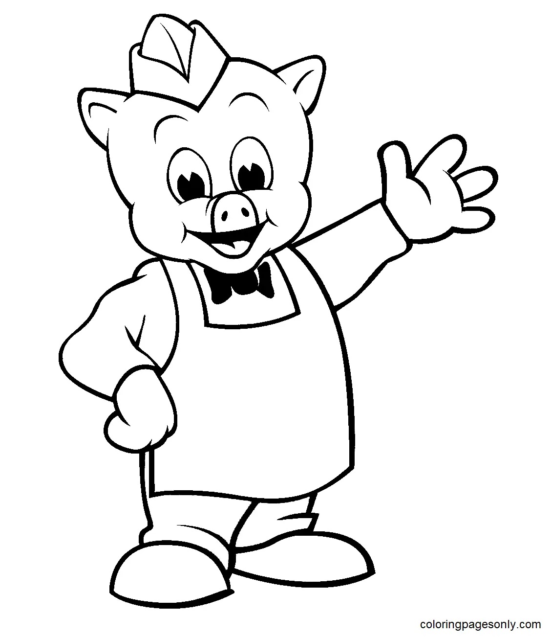 Çocuklar İçin Domuz Wiggly Boyama Sayfaları 