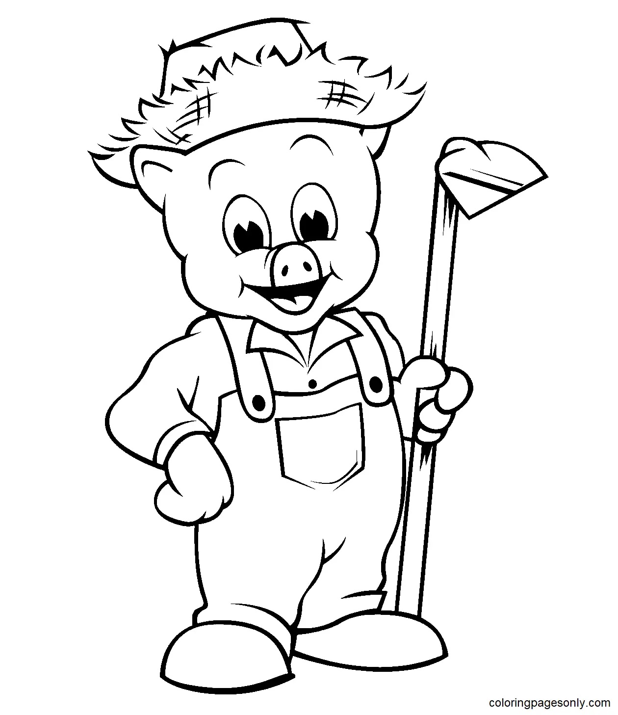 Çocuklar İçin Domuz Wiggly Boyama Sayfaları 