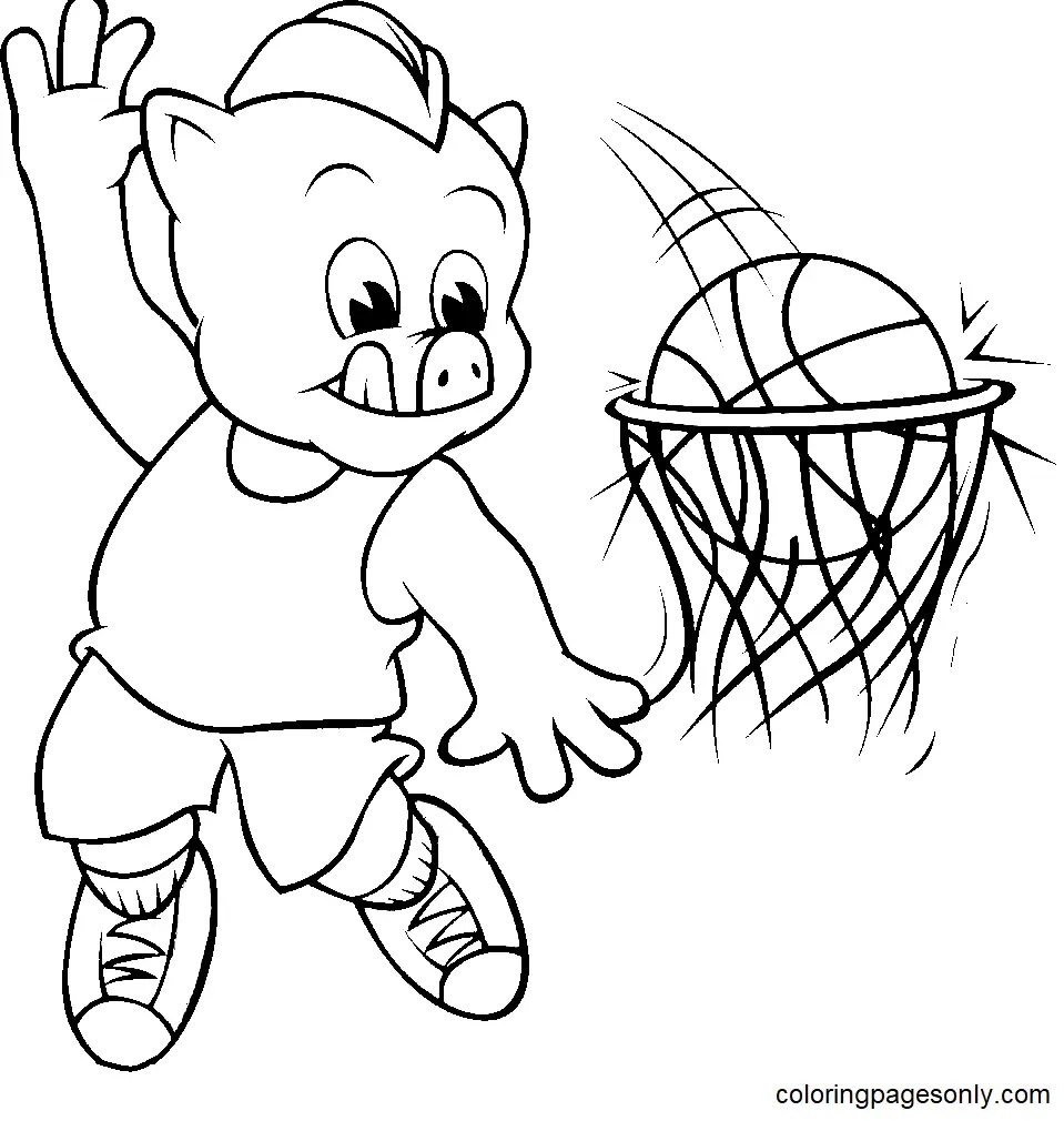 Çocuklar İçin Domuz Wiggly Boyama Sayfaları 
