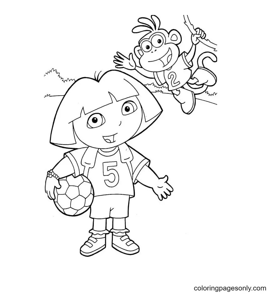 Çocuklar İçin Dora Boyama Sayfaları 