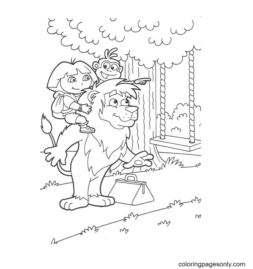 Çocuklar İçin Dora Boyama Sayfaları 