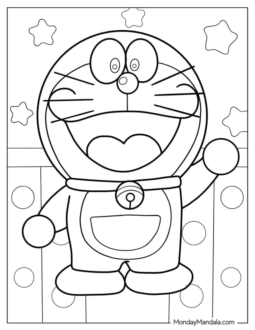 Çocuklar İçin Doreamon Boyama Sayfaları 