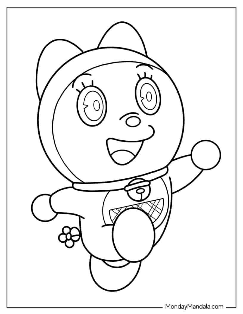 Çocuklar İçin Doreamon Boyama Sayfaları 