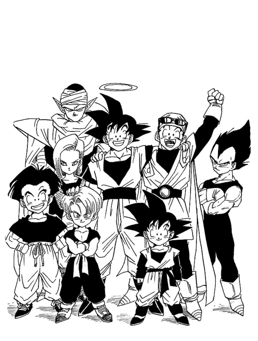 Çocuklar İçin Dragon Ball Boyama Sayfaları 