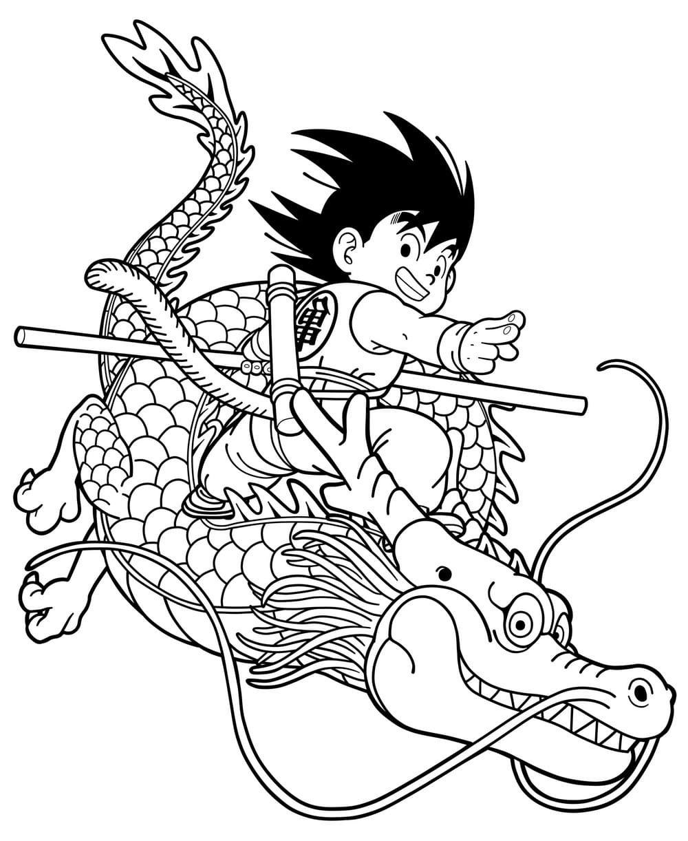 Çocuklar İçin Dragon Ball Boyama Sayfaları 