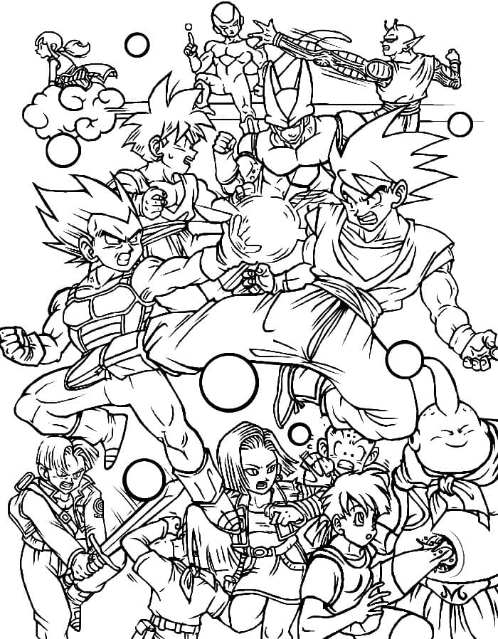 Çocuklar İçin Dragon Ball Boyama Sayfaları 