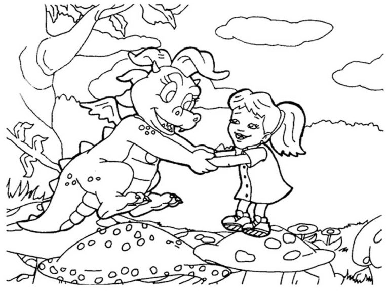 Çocuklar İçin Dragon Tales Ejderha Hikayeleri Boyama Sayfaları 