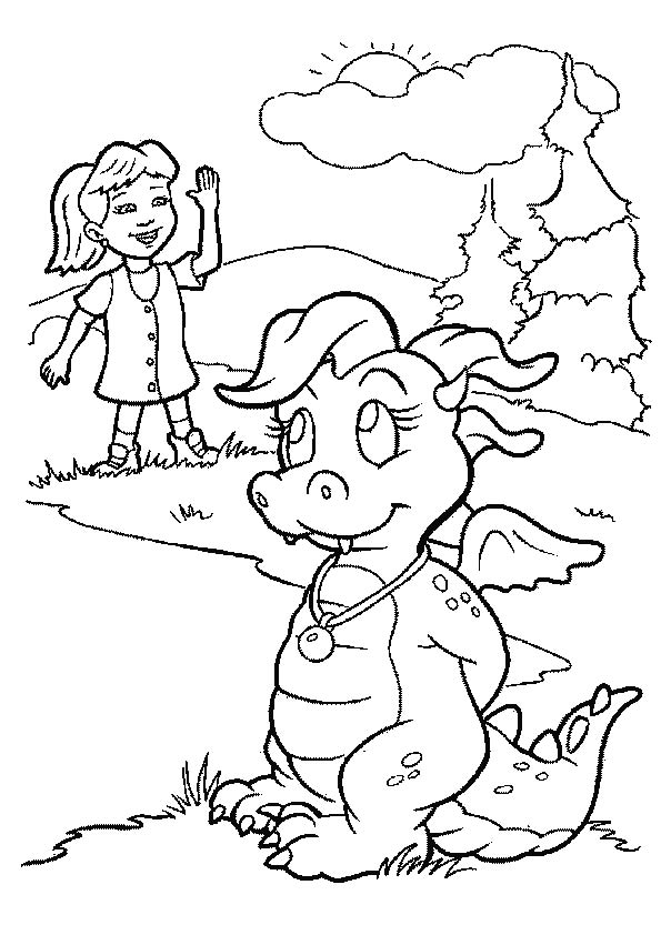 Çocuklar İçin Dragon Tales Ejderha Hikayeleri Boyama Sayfaları 