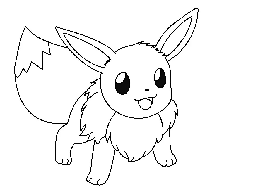 Çocuklar İçin Eevee Pokemon Boyama Sayfaları 