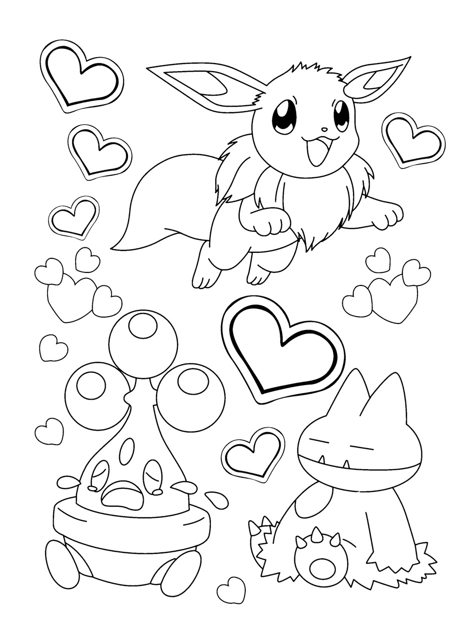Çocuklar İçin Eevee Pokemon Boyama Sayfaları 