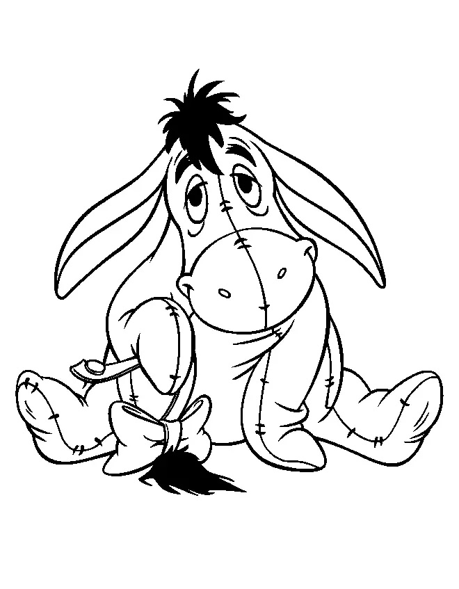 Çocuklar İçin Eeyore Boyama Sayfaları 