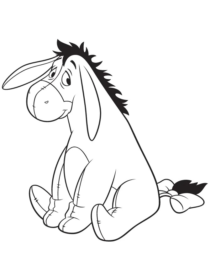 Çocuklar İçin Eeyore Boyama Sayfaları 