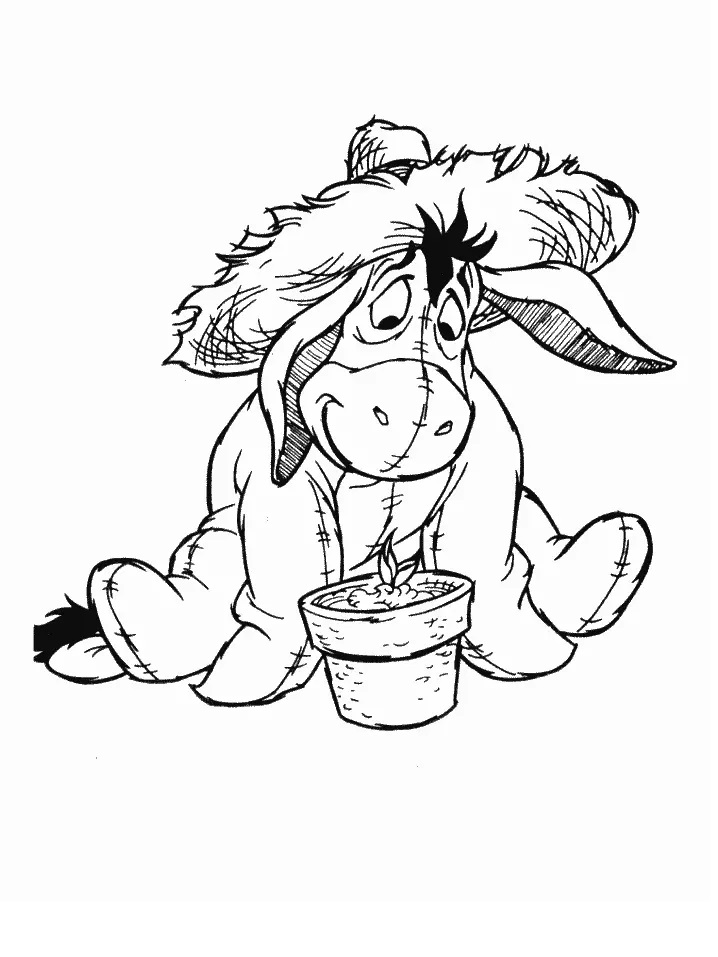 Çocuklar İçin Eeyore Boyama Sayfaları 