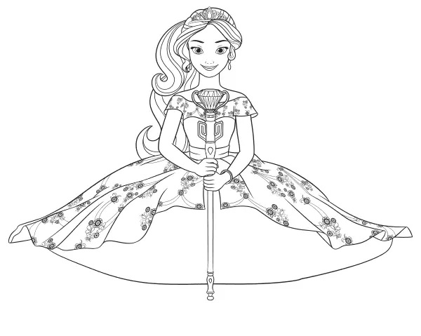 Çocuklar İçin Elena of Avalor Boyama Sayfaları 