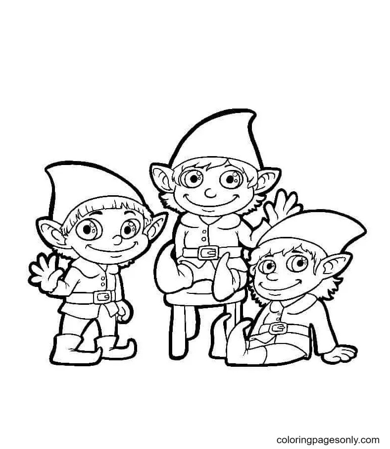 Çocuklar İçin Elf Boyama Sayfaları 