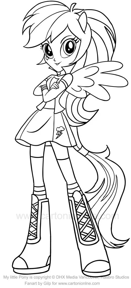 Çocuklar İçin Equestria Girls Boyama Sayfaları 