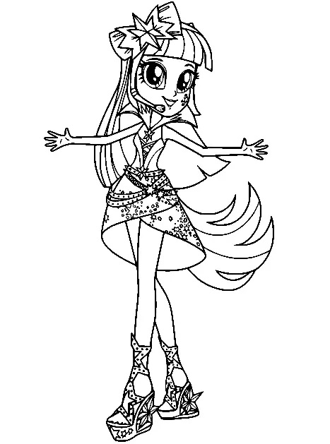 Çocuklar İçin Equestria Girls Boyama Sayfaları 
