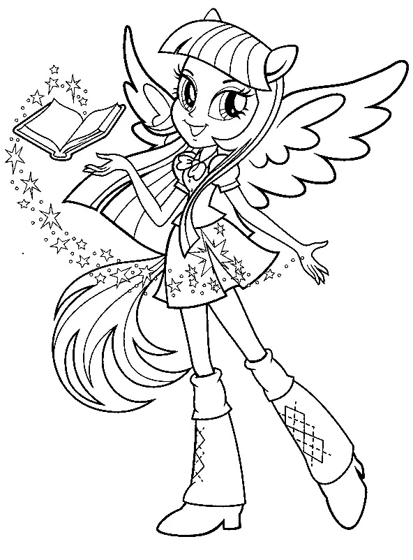 Çocuklar İçin Equestria Girls Boyama Sayfaları 