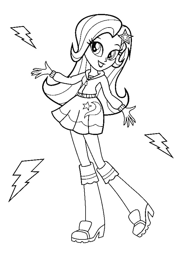 Çocuklar İçin Equestria Girls Boyama Sayfaları 