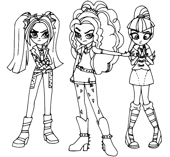 Çocuklar İçin Equestria Girls Boyama Sayfaları 