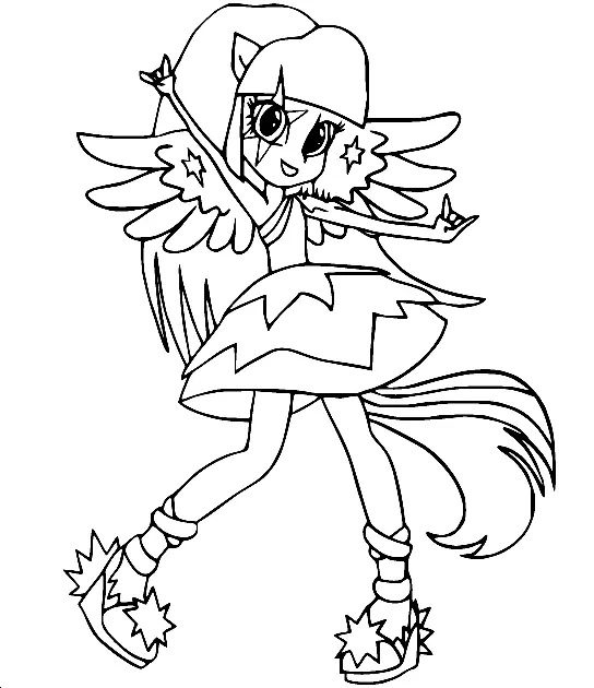 Çocuklar İçin Equestria Girls Boyama Sayfaları 