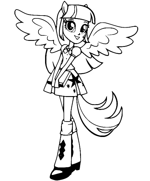 Çocuklar İçin Equestria Girls Boyama Sayfaları 