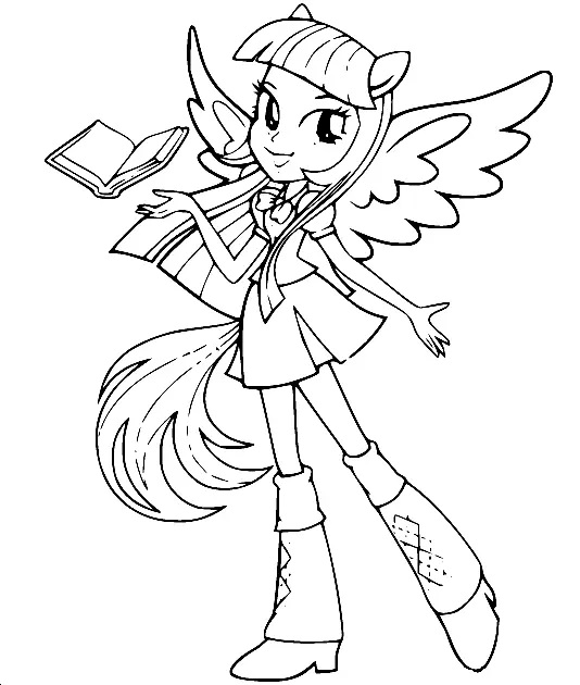 Çocuklar İçin Equestria Girls Boyama Sayfaları 