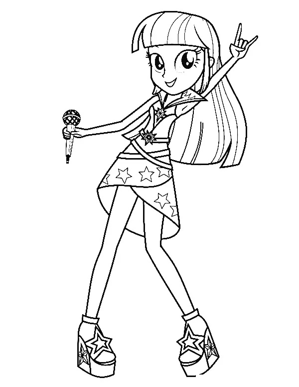 Çocuklar İçin Equestria Girls Boyama Sayfaları 
