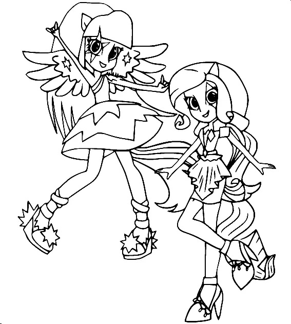 Çocuklar İçin Equestria Girls Boyama Sayfaları 