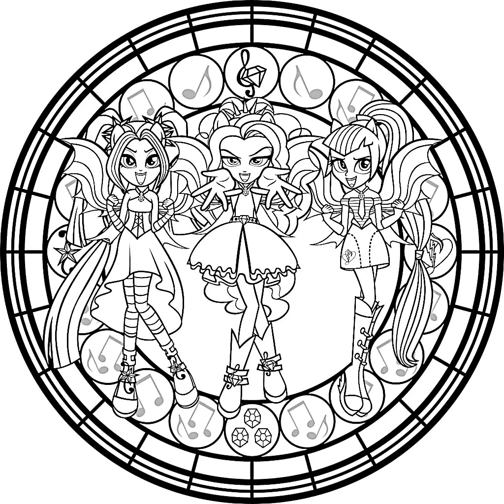 Çocuklar İçin Equestria Girls Boyama Sayfaları 