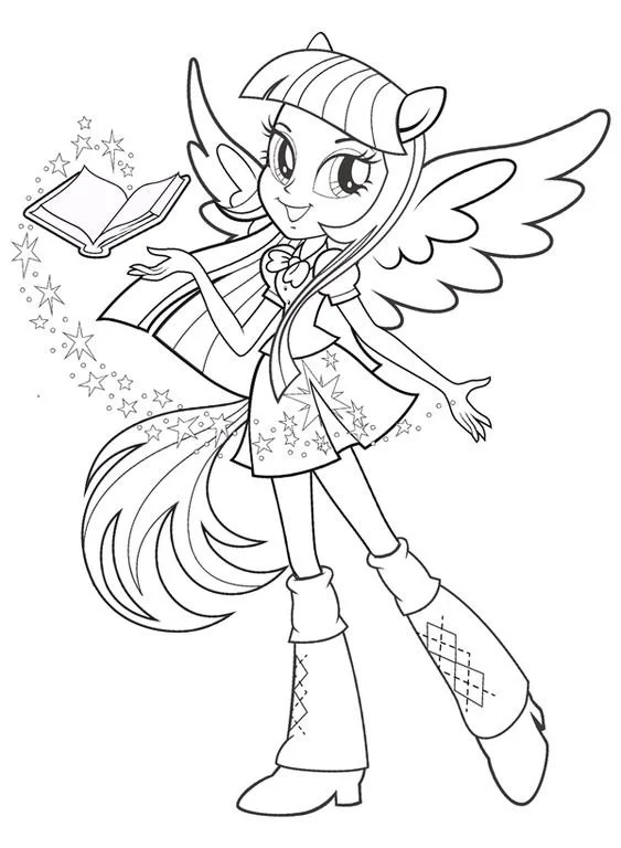 Çocuklar İçin Equestria Girls Boyama Sayfaları 