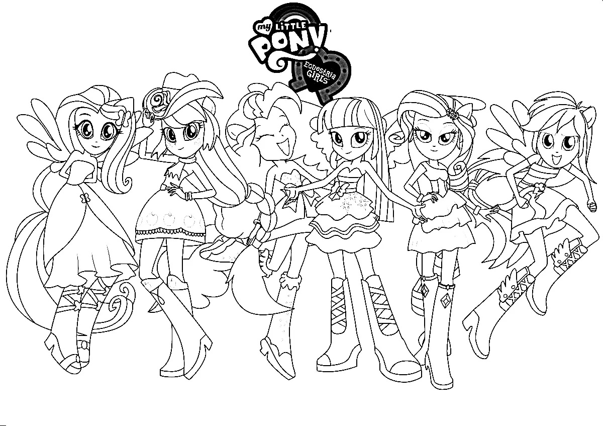 Çocuklar İçin Equestria Girls Boyama Sayfaları 