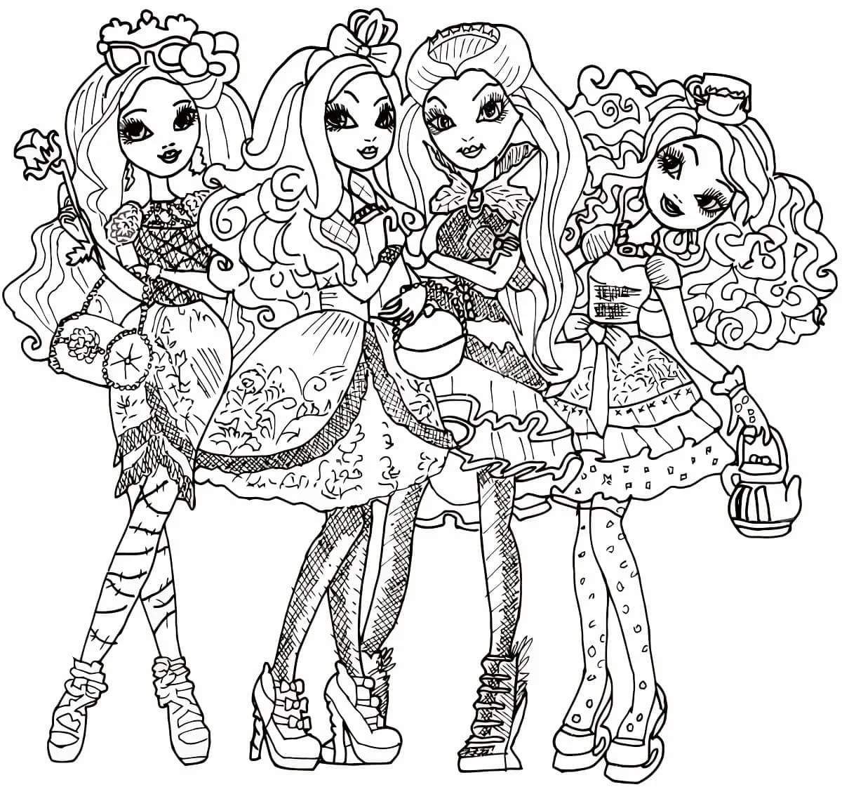 Çocuklar İçin Ever After High Boyama Sayfaları 