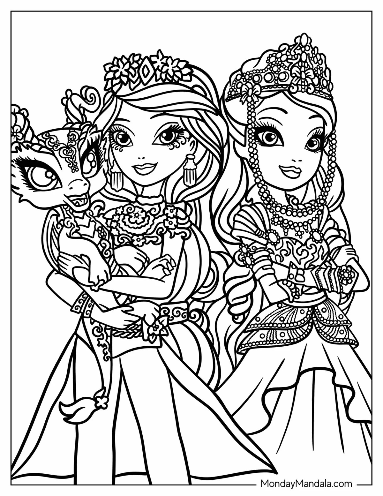 Çocuklar İçin Ever After High Boyama Sayfaları 