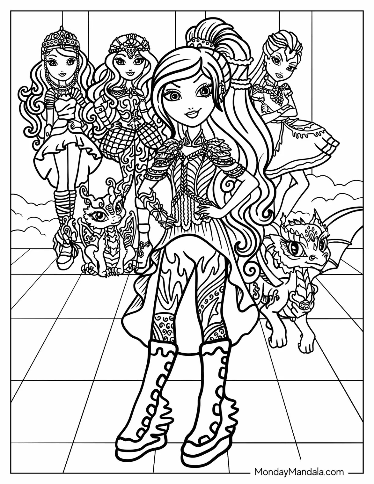 Çocuklar İçin Ever After High Boyama Sayfaları 