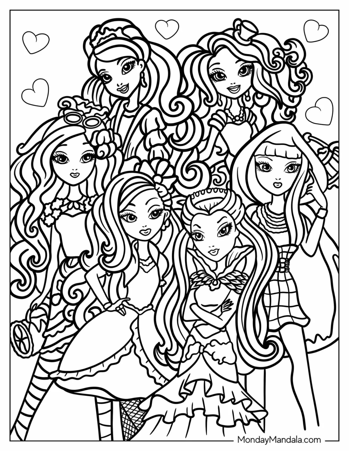 Çocuklar İçin Ever After High Boyama Sayfaları 