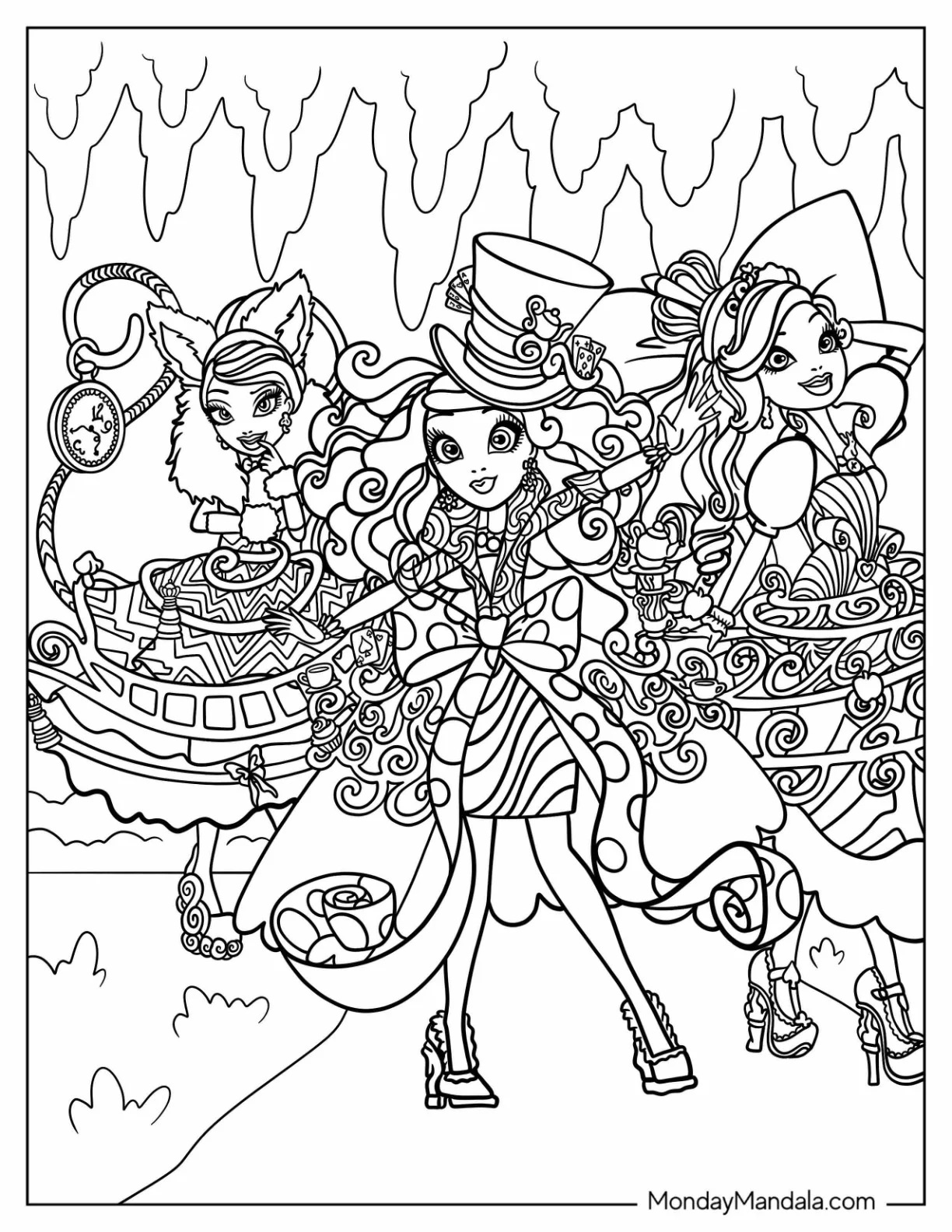 Çocuklar İçin Ever After High Boyama Sayfaları 