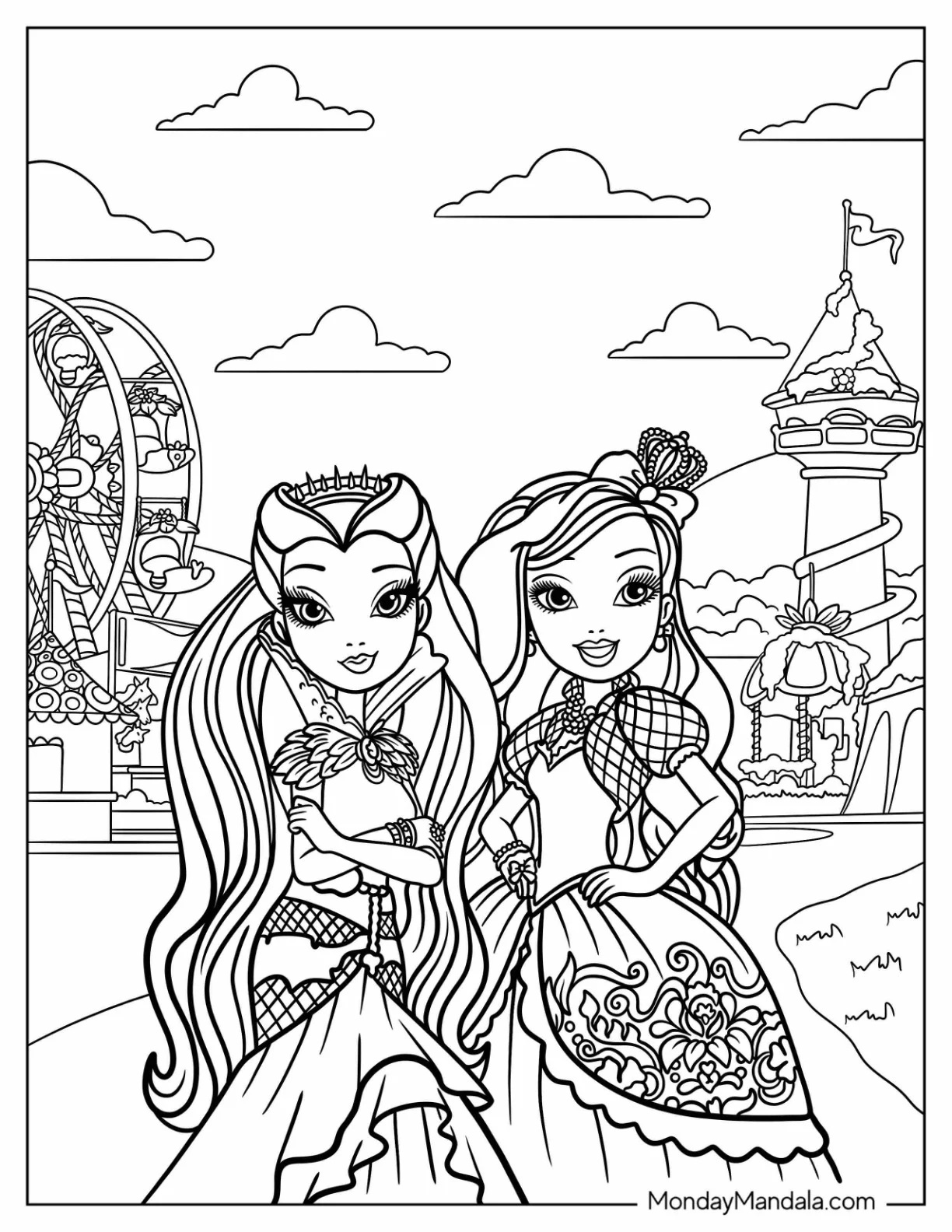 Çocuklar İçin Ever After High Boyama Sayfaları 