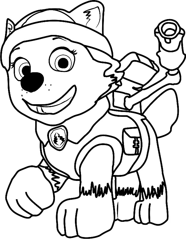 Çocuklar İçin Everest Paw Patrol Boyama Sayfaları 