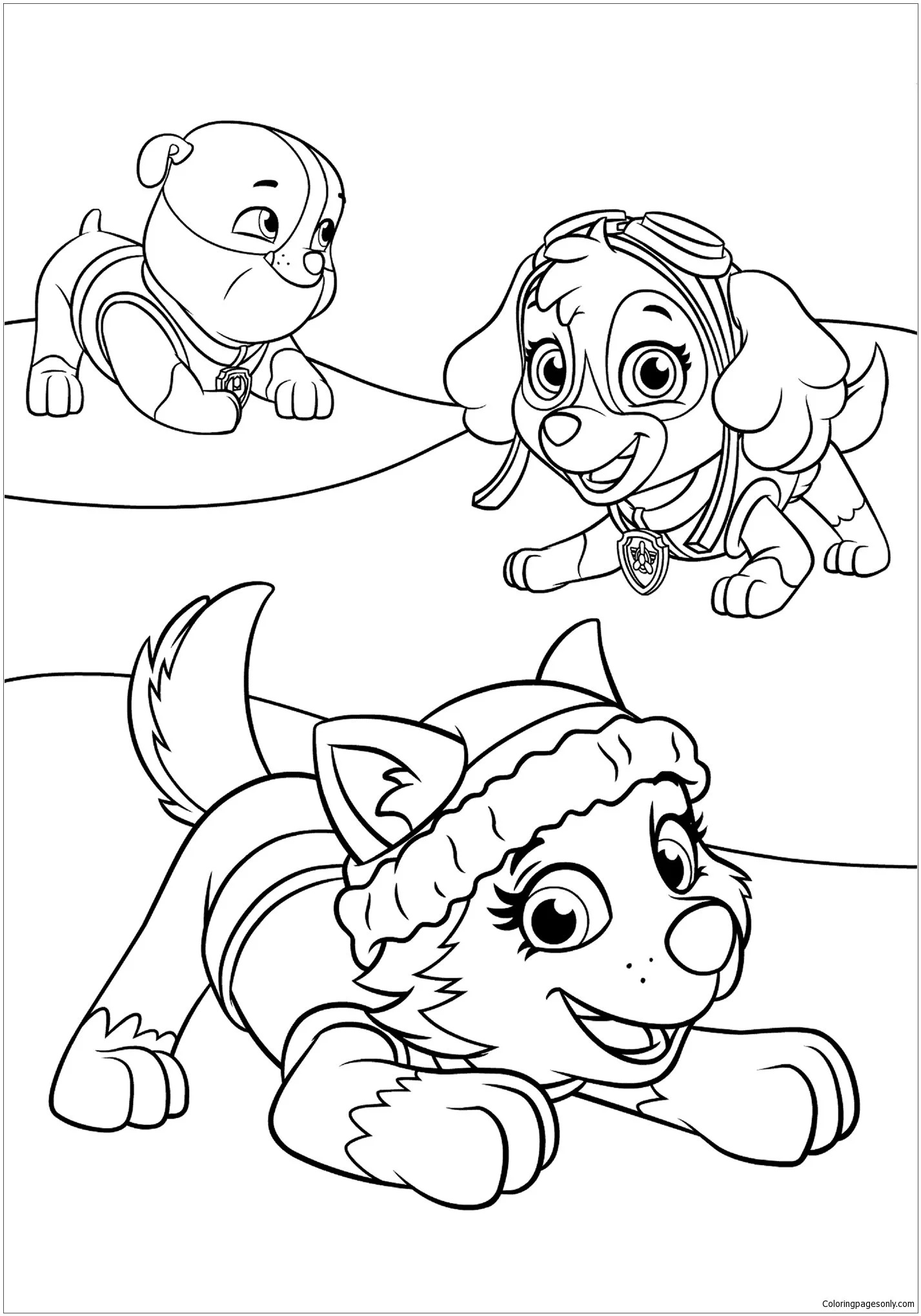 Çocuklar İçin Everest Paw Patrol Boyama Sayfaları 