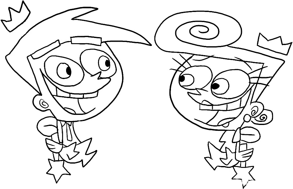 Çocuklar İçin Fairly Oddparents Boyama Sayfaları 