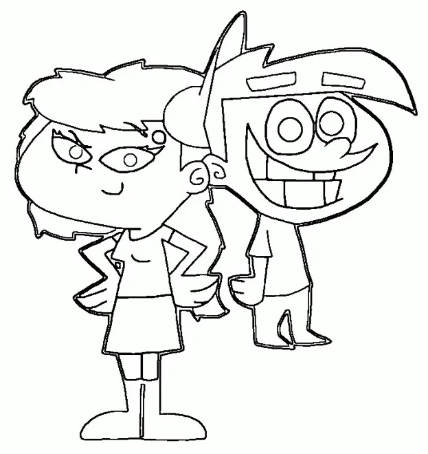 Çocuklar İçin Fairly Oddparents Boyama Sayfaları 